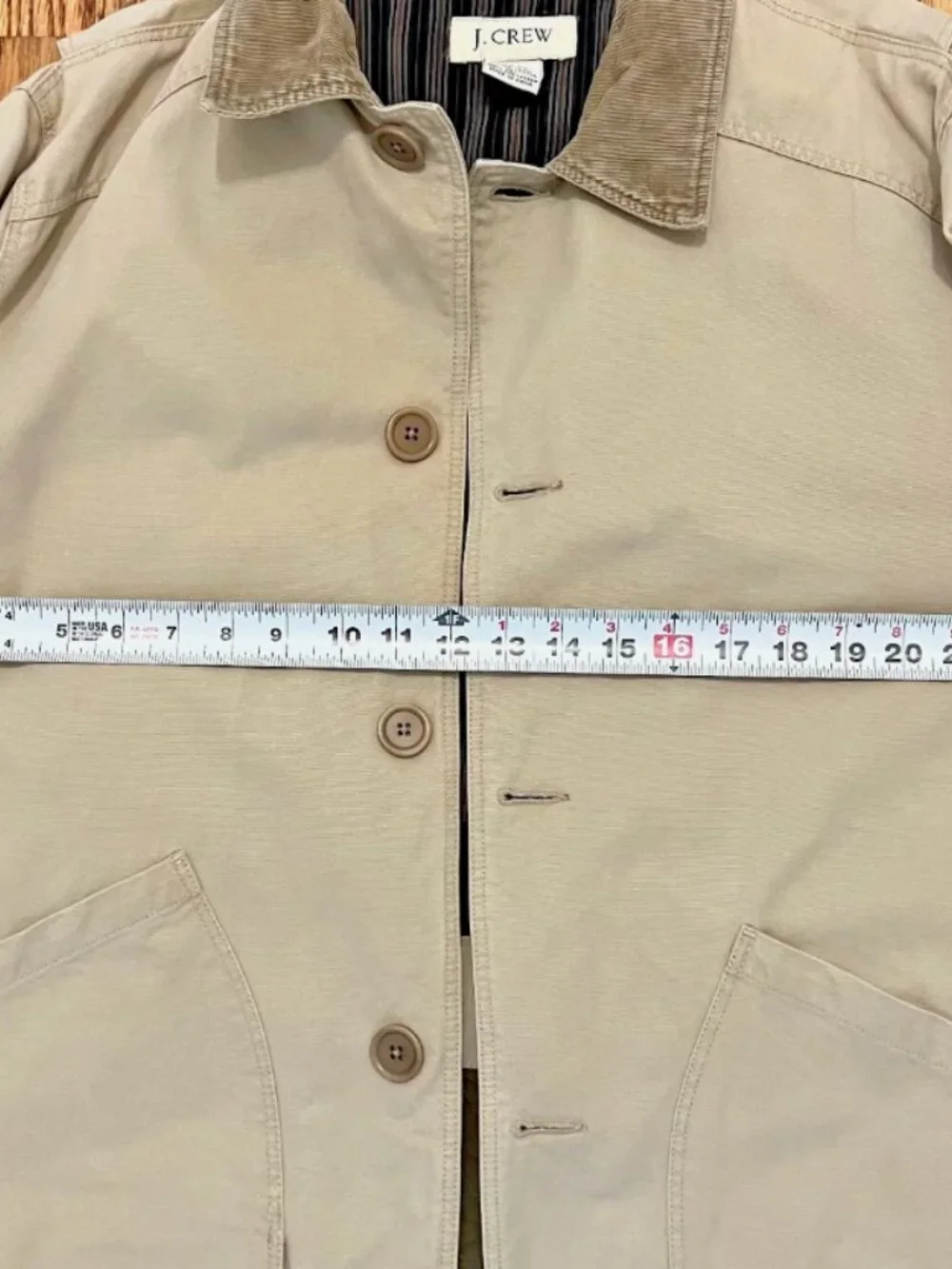J. Crew Barn Chore Field Jacket Mens Medium Stripe Lining Corduroy Collar